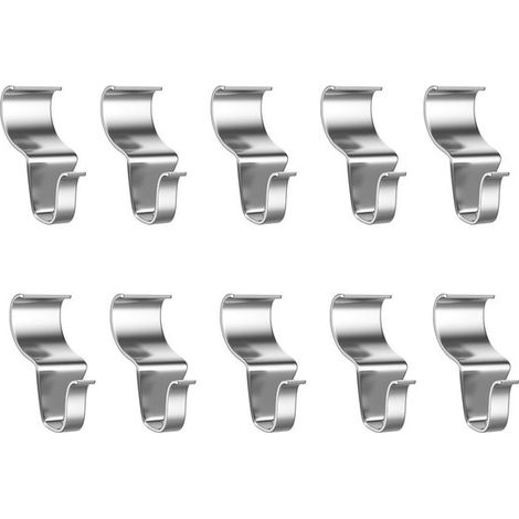 Confezione da 10 ganci da parete portatili in acciaio inossidabile da 24 cm per esterni, ideali per appendere ghirlande e decorazioni natalizie - Argento (1/4)