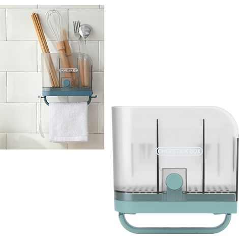 Porte-baguettes mural multifonction - Rangement cuisine pratique - Boîte de stockage pour couverts