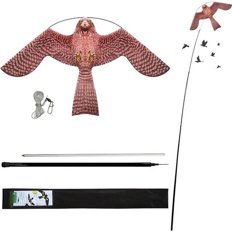 Vogelscheuche Drachen 4m Teleskopstange Vogelabwehr Adler Kite (1/5)