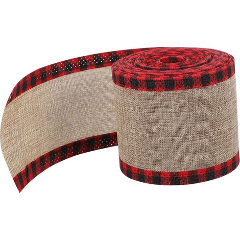 CCYKXA Verleihen Sie Ihren Weihnachtsdekorationen mit dieser Rolle glänzendem, kariertem Weihnachtsband einen festlichen Touch. Ideal zum Verpacken von Weihnachtsschmuck. Leicht zu schneiden und zu kü (1/5)