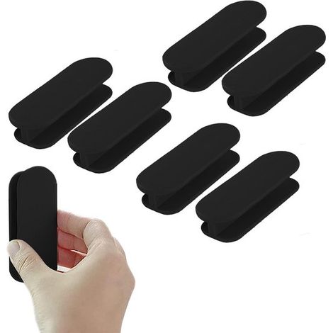 Jhubersproducts – Möbelgriffe aus Kunststoff – Selbstklebende Griffe – Für den Außenbereich – Schwarz – Türgriffe zum Aufkleben – 6 Stück (1/5)