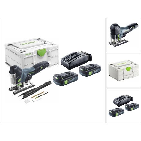 Sierra de vaivén sin cable Festool CARVEX PSC 420-Basic 18 V 120 mm sin escobillas + 2x batería 3,0 Ah + cargador + systainer (1/5)