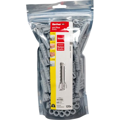Fischer Big Pack SX Plus 8x40 120 Tasselli per Muro Pieno e Forato
