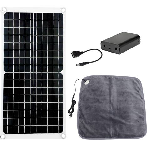 Coussin Chauffant Solaire pour Chien et Chat avec Boîtier de Stockage d'Énergie, Tapis Intérieur Extérieur Confortable (1/4)