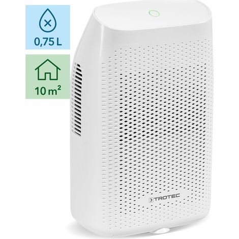 TROTEC Deshumidificador Peltier TTP 10 E, 750ml / Día, Compacto, Purificador de Aire, Habitaciones de 10m², Depósito 2L, Apagado autómatico, Indicador Luz LED, Silencioso (1/5)
