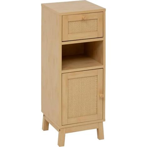 Meuble Bas Salle de Bain "Cane" 80cm Naturel (1/5)