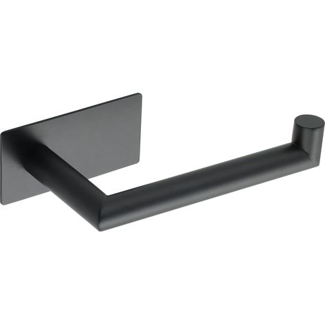 Porte Rouleau Papier Toilette, Longueur 16.8 CM, Porte Papier Toilette sans Percage pour Salle de Bain/Cuisine, en Acier Inoxydable SUS 304, Durable et Pratique, Noir (1/5)