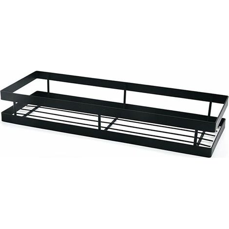 Étagère à épices murale de cuisine, lot de 2, gain de place, 50 x 12 x 5,5 cm, noire (1/5)