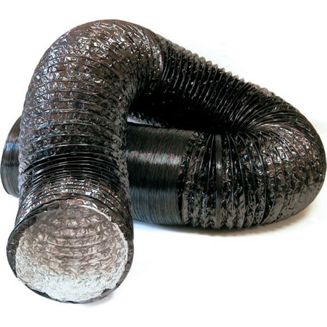 Tubo flexible aluminio PVC negro para ventilacion y climatizacion Negro Ø152 Negro Ø152