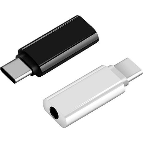 Lot de 2 câbles adaptateurs audio pour casque USB-C vers prise jack 3,5 mm, adaptateur de câble auxiliaire femelle pour casque USB-C vers prise jack 3,5 mm. (1/5)