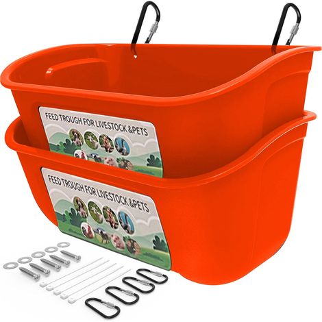 2 Abreuvoir mangeoire, clips fixation, plastique PE sans BPA, pour poules canards animaux (1/5)