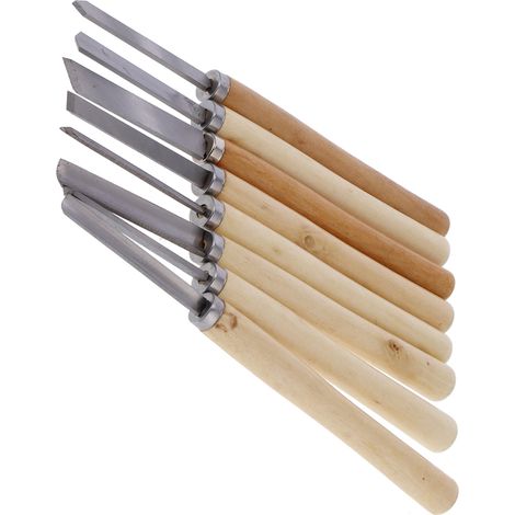 Ensemble de 8 ciseaux à bois en acier avec poignée ergonomique pour la sculpture sur bois (1/5)