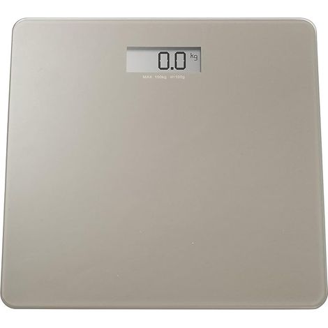 PÈSE-PERSONNE AVEC AFFICHAGE LCD CAPACITÉ MAX. 150KG BASE EN VERRE GRIS COLOMBE
