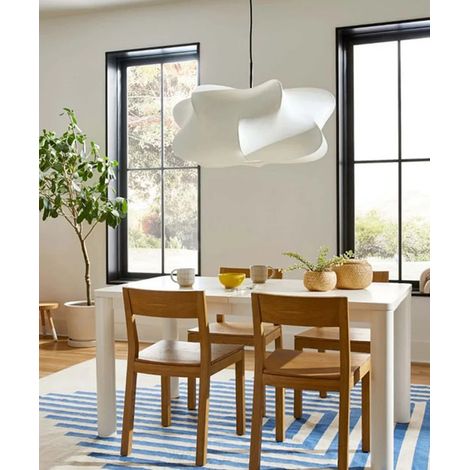 Lampe suspension Cirrus en soie 50 cm – Style Wabi Sabi, luminaire original pour salon, salle à manger ou bureau, sans ampoule (1/5)