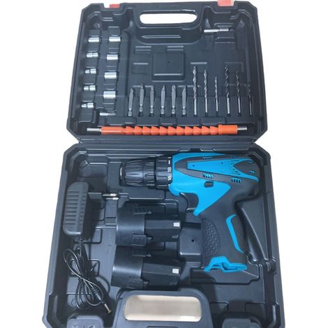 Petite Perceuse-visseuse sans Fil AC110-240V Légère 1200 Tr/min 350In-lb Torsion Mandrin sans clé électrique 3/8 Pouces avec Lumière LED pour Bricolage (1/3)