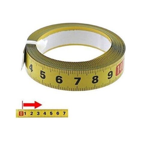 Mètre ruban autocollant – 5 m – Largeur 12,5 mm – Format métrique, précision 1 mm – Adhésif puissant (1/4)
