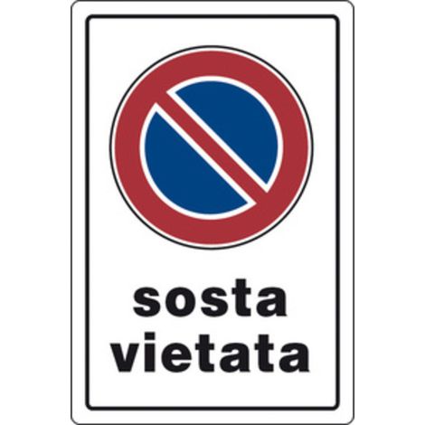 TARGA SEGNALETICA SOSTA VIETATA Q.TA 10