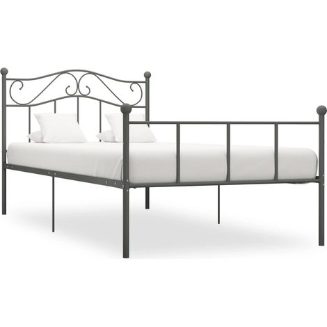 Bed Frame  Grey  Metal  Single  Durable  Bed Frame  Rectangular vidaXL (1/5)