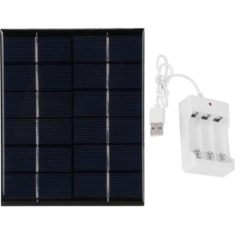 Jeffergarden Panneau d'alimentation solaire 2W 6V avec chargeur de batterie AA pour projet scientifique bricolage produit solaire (1/5)