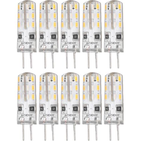 10 pièces G4 ampoule LED Bi broche Base Silicone blanc chaud 3000K 1.5W AC220V 110LM paysage ampoules remplacement (1/4)