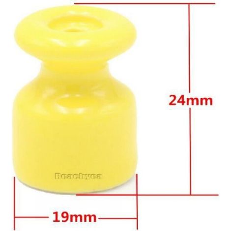 Isolant Mural En Céramique - Porcelaine Émaillée - Pour Fixation De Câbles Électriques - Diamètre 19 mm Hauteur 24 mm - 10 Pièces (1/4)