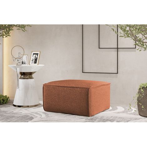 Polsterhocker Designerhocker CELES PREMIUM 65x65 cm Stoff Ascot Bukla Terracotta (1/3)