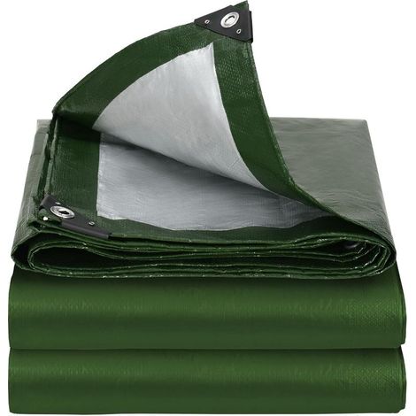 Protective – 2 x 3 m Thick and Durable Outdoor Tarpaulin with Eyelets Stainless PE Tarpaulin Waterproof Coating for Wood, Garden, Cars, Swimming Pools – Green (1/5)