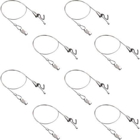 Bilderaufhängeset mit Haken, 8-teilig, verstellbar, Edelstahl, robust, Drahtseilaufhänger, professional Kunstbild-Display-Set (1 m, Kleiner Haken) (1/4)