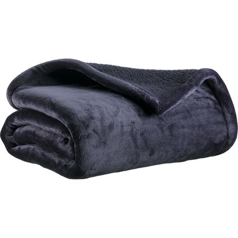 VIVARAISE - Jeté de lit Michka Marine - Couvre-lit douillet double face en polyester (240 x 220 cm)