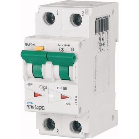 Disj. diff. 2X6A 300mA type AC/ cbe C 000111627 EATON PKPM2-6/2/C/03