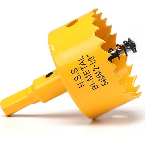 Scie cloche 54 mm, scie cloche bimétallique pour bois, foret HSS avec une profondeur de coupe de 30 mm pour plastique, plaques de plâtre, fines plaques métalliques (1/5)