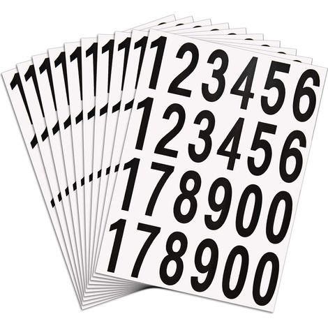 20 feuilles d'autocollants numérotés pour boîtes aux lettres, numéros en vinyle auto-adhésifs pour la signalétique résidentielle et de boîte aux lettres (1/3)