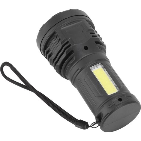 Lampe torche LED multifonctionnelle noire portable rechargeable par USB pour le camping en plein air (1/5)