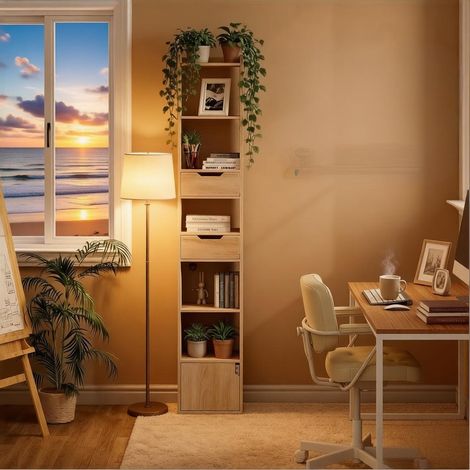 Étagère sur pied moderne de rangement, buffet salon ou cuisine, étagère multifonctionnelle (étagère seule) – design contemporain et fonctionnel (1/4)