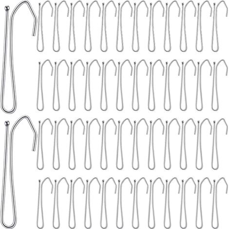 Stainless steel pleated curtain hooks, curtain pins, metal inserts, curtain racks for windows and shower doors (30 pieces) (1/5)