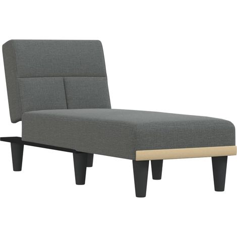 vidaXL Chaise Longue in Tessuto Grigio Scuro (1/5)