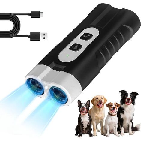 Dispositivo antiabbaio per cani, dispositivo repellente a ultrasuoni per cani, dispositivo antiabbaio a ultrasuoni ricaricabile, dispositivo antiabbaio a ultrasuoni con 3 impostazioni regolabili (1/5)