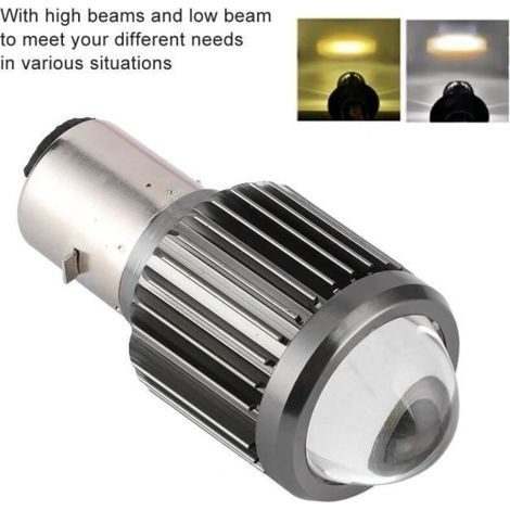 Lampadina faro a LED HAG BA20D per moto, luce abbagliante/anabbagliante. (1/4)