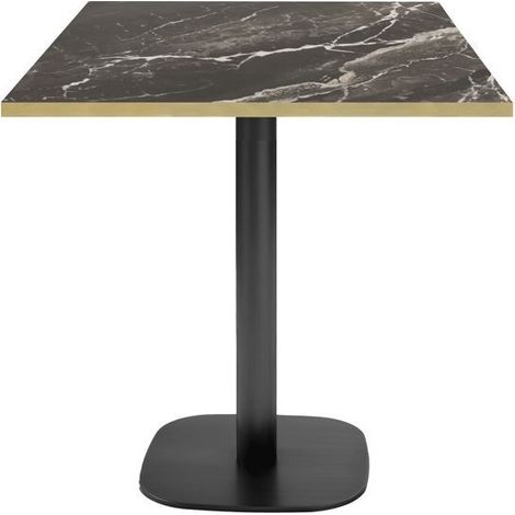 Table 70 x 70 cm - modèle Round marbre royal chants laiton