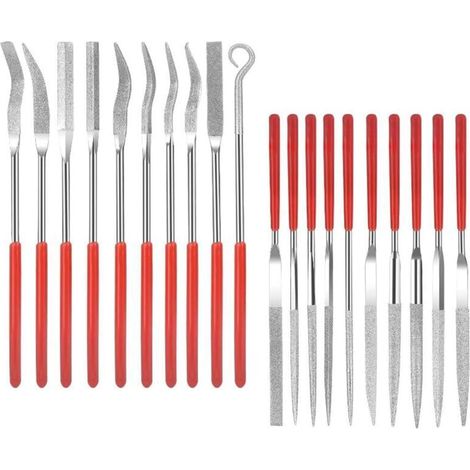 Set mit 20 Diamantnadelfeilen, Metallnadelfeilen-Set, Präzisionsfeilen-Set, Präzisionsfeilen für Glas, Stein und Holz, robust und langlebig