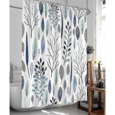 Rideau de douche floral, rideau de douche à feuilles, rideau de douche tropical, D