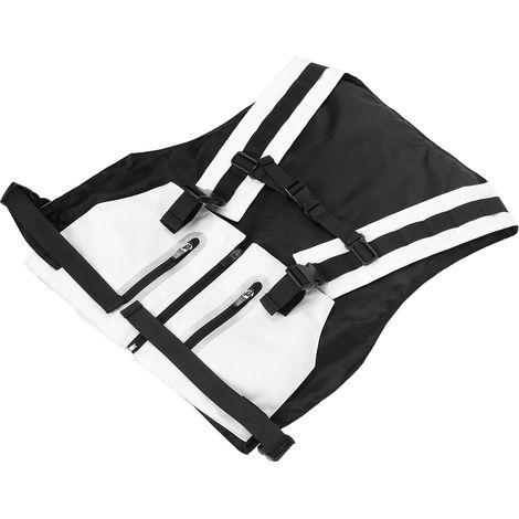 Gilet de sécurité réfléchissant multifonction en polyester blanc ajustable pour cyclisme extérieur (1/5)