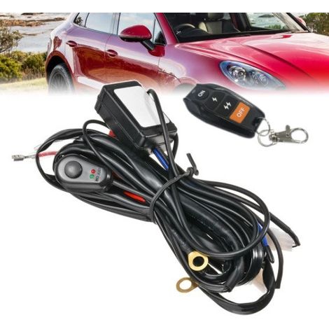 Verkabelungsset mit Fernbedienung für LED-Bar/Halogen-Scheinwerfer mit Relais 12V–24V