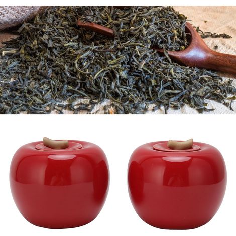 Set aus 2 Aufbewahrungsdosen für Teeblätter, einzigartigem, versiegeltem Keramiktopf, Dekoration für Kaffee und Müsli. (1/5)