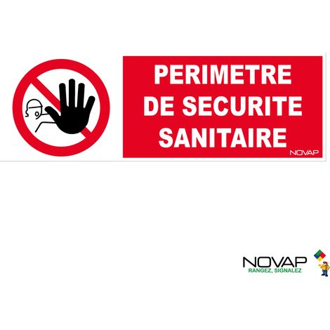 Panneau Périmètre de sécurité sanitaire - 450x150mm - 4064475
