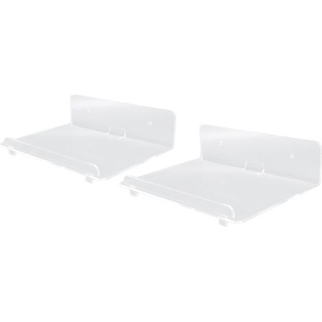 Set mit 2 schwebenden Acryl-Wandregalen, einfach an der Wand zu montieren, geeignet für Lautsprecher, Monitore und als Wanddekoration im Wohnzimmer (1/5)