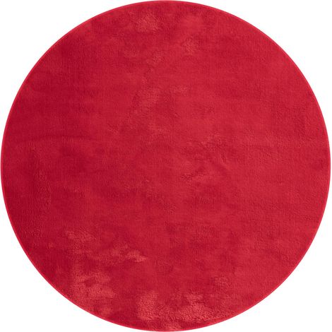 FLOORNOVO Hochflor Teppich rund einfarbig - Ø 200 cm - Besonders Weicher Teppich Wohnzimmer & Badezimmerteppich - Pflegeleicht - vielseitig einsetzbar im Innenbereich (1/2)