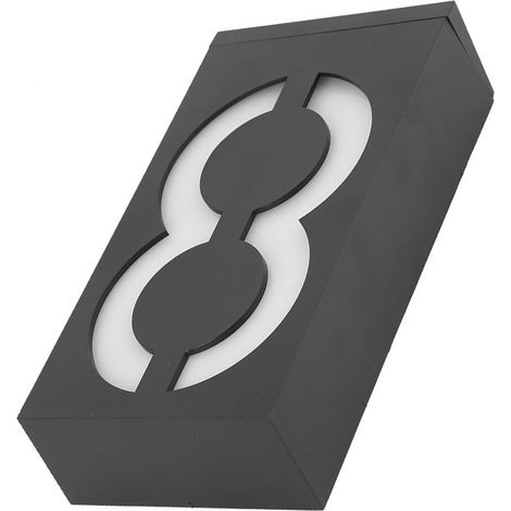 Plaque Numéro Maison Extérieur LED Solaire Lumineuse 8 pour Porte Hôtel Boutique Jardin (1/5)