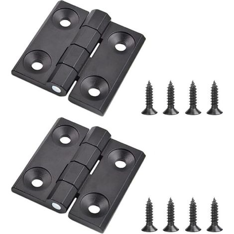 Charnière pour meuble,2 Pièces Charnières pour placards pour de Alliage de zinc avec Vis pour Meubles Armoire Porte, Noir (1/4)