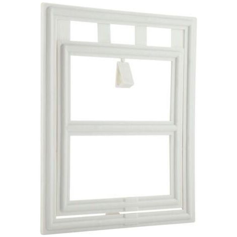 FENOPLASTICAPorte en plastique pour chien, chiot, chat, verrouillage magnétique, rabat de sécurité pour porte de fenêtre à moustiquaire (blanc L) (1/4)